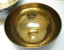 2 SALADIERS - SAVEUR & DÉGUSTATION - Martelé Noir Mat et Or Diamètre  24 cm