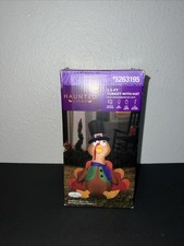 Airblown Inflatable Haunted Living 3.5 Ft LED Thanksgiving Turkey with Hat