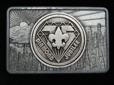 QF13159 VINTAGE 1985  BOY SCOUTS DIAMOND JUBILEE  COMMEMORATIVE BELT BUCKLE