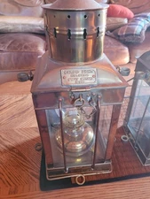 Pair of CARGO LIGHT 3954 GREAT BRITAIN 1939 Oil Lamp Brass Ship Carriage Lantern