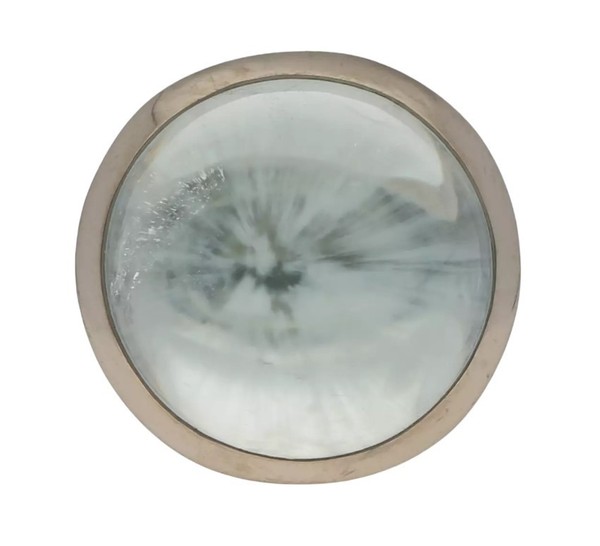 Aquamarin-Ring 18 K, Gr. 52 Weissgold