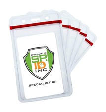 25 Pack - Heavy Duty Clear Vinyl Badge Holders for Vertical Nam... USA FAST SHIP