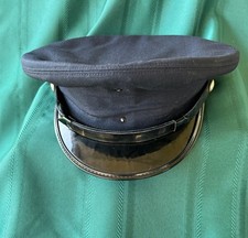 Vintage Fire Department Dress Uniform Hat Navy Blue 22.375” Interior Rim