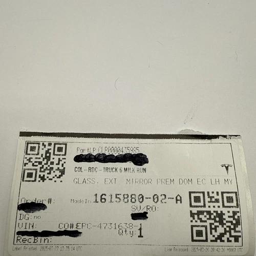 Tesla MY Exterior Mirror Premium Glass Left Hand Domestic 1615880-02-A NEW OEM