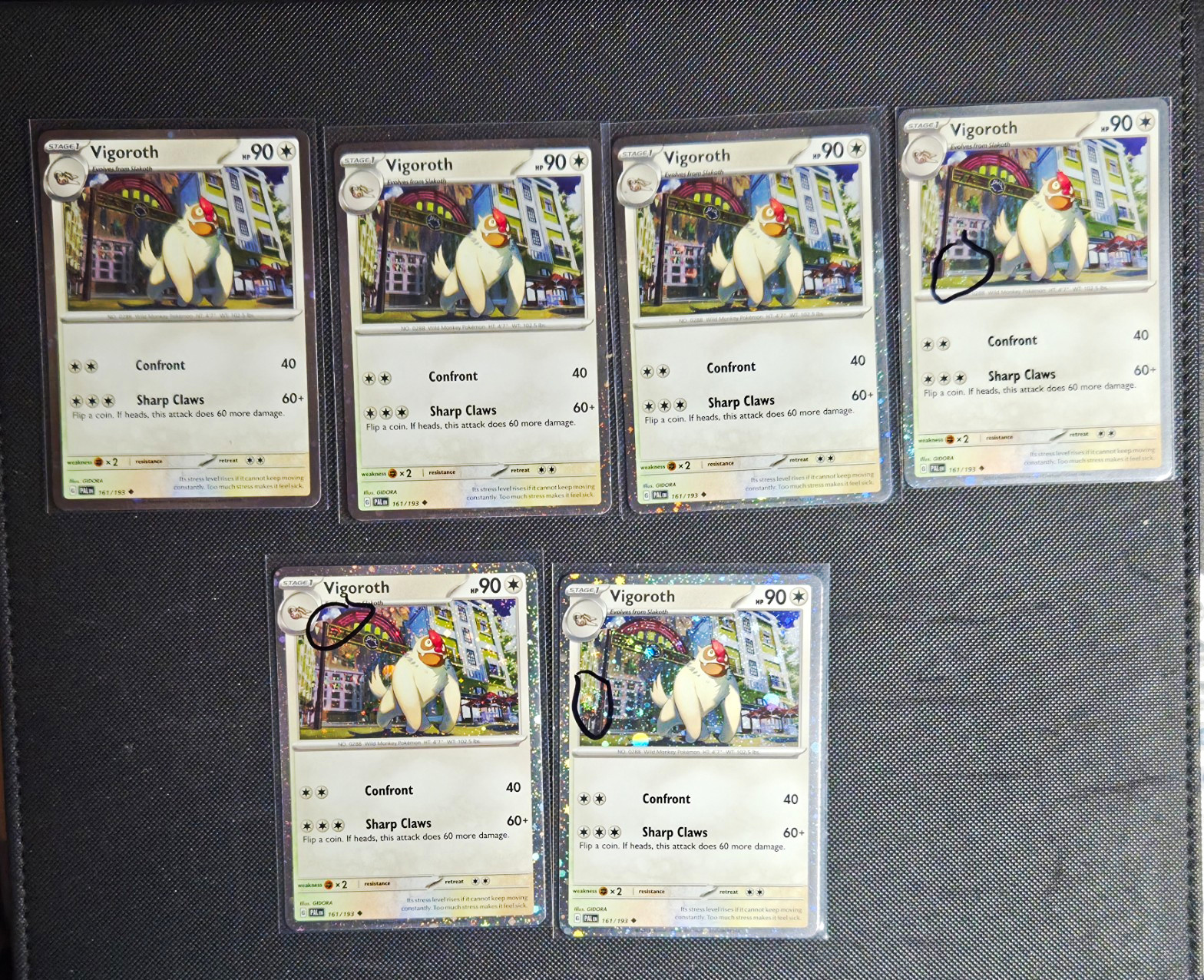 Pokemon TCG Vigoroth 161/193 Paldea Evolved cosmos Holo Card Lot of 6 swirls