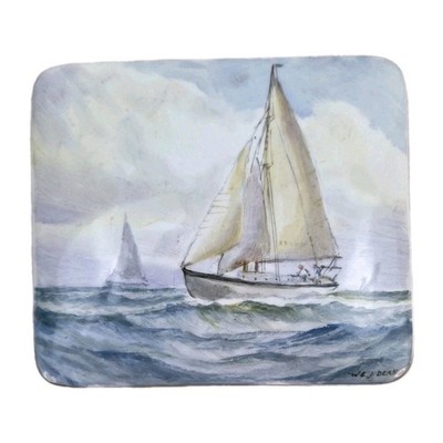 Vintage Royal Crown Derby Sailing Yaht Cigarette Box WE J Dean America's Cup