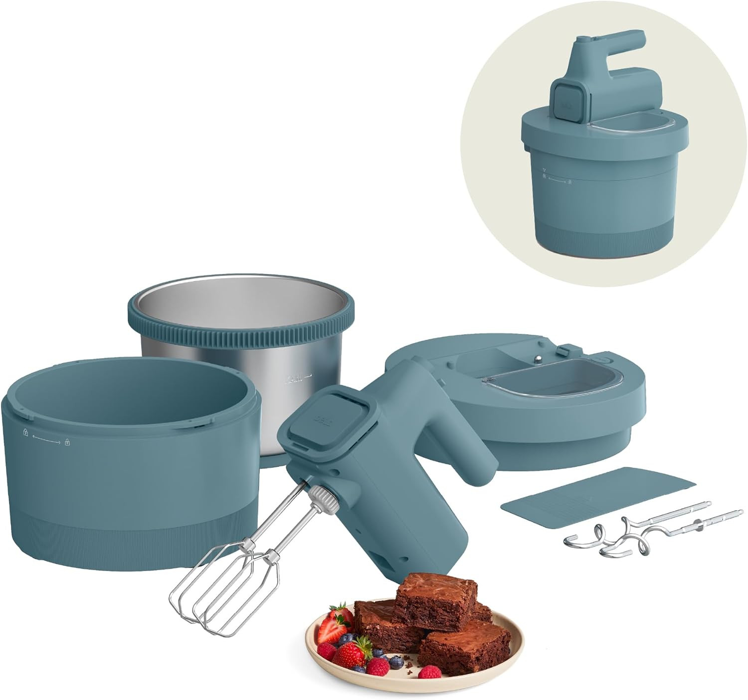 3.5 Qt Hand & Stand Mixer, 2 in 1 Electric Mixer with Bowl, 