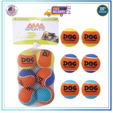 AMA Sport 2.0 Inch Small Dog Tennis Balls High Bouncing Fetch Toys 6 Pack