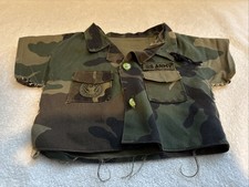 Vintage 1989 Bear Force Of America Plush Teddy Bear Clothes U.S. Army Shirt