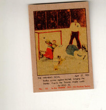 1993 : 1951-52 Parkhurst hockey reprint card no. 52 Bill Barilko Winning Goal