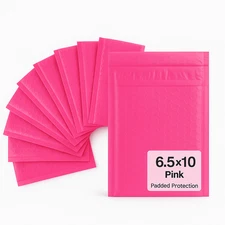 6.5x10 Pink Poly Bubble Mailers Padded Envelopes Shipping Bags 50-500 Pack USA