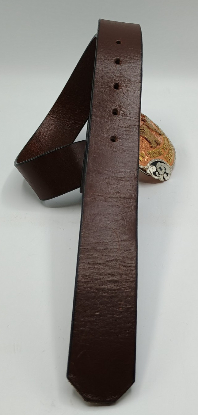 Red Bluff Buckles Cowboy Green Rider I Champion Western Trophy Leather Belt