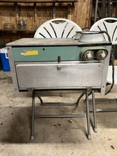 Vintage Electric Toy Stove Oven Turquoise Metal w/ Enamel Pots  Untested Antique