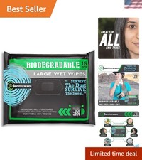 Eco-Friendly Flushable Wipes for Adults - 15 Pack, Perfect for Sensitive Skin