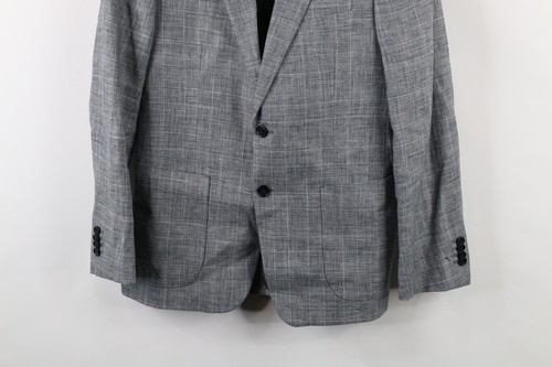 New Banana Republic Mens 38S Slim Linen 2 Button Blazer Suit Coat Jacket Gray - Picture 3 of 17