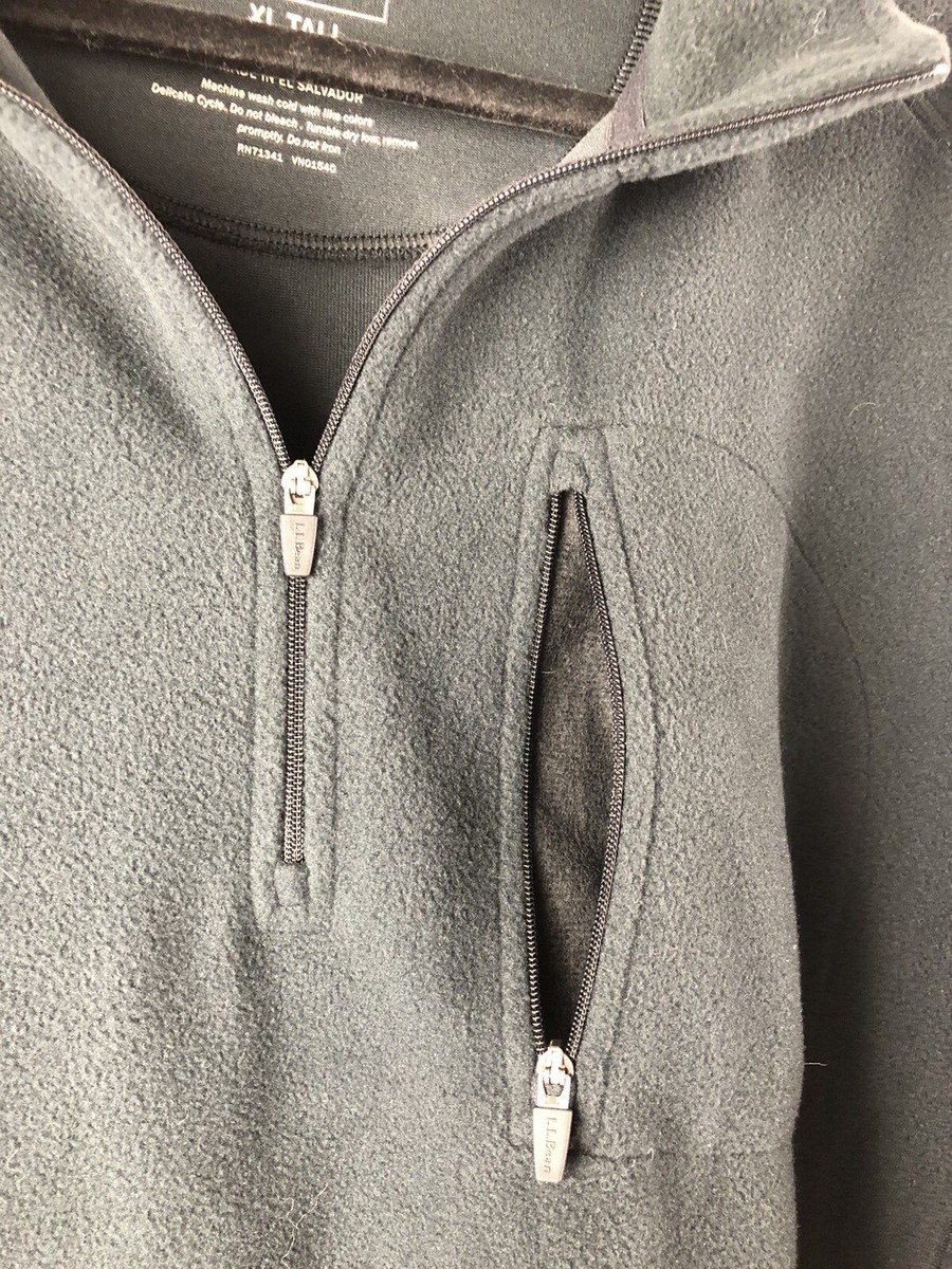 Men's LL Bean Soft Polyester Fleece Black/Grey Size XL Tall