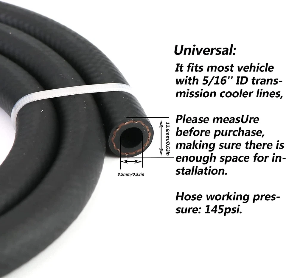 Kit de enfriador de aceite universal de 5/16" de aluminio para enfriador de transmisión de tubo y aleta de 8 pasos Foto 3 de 4