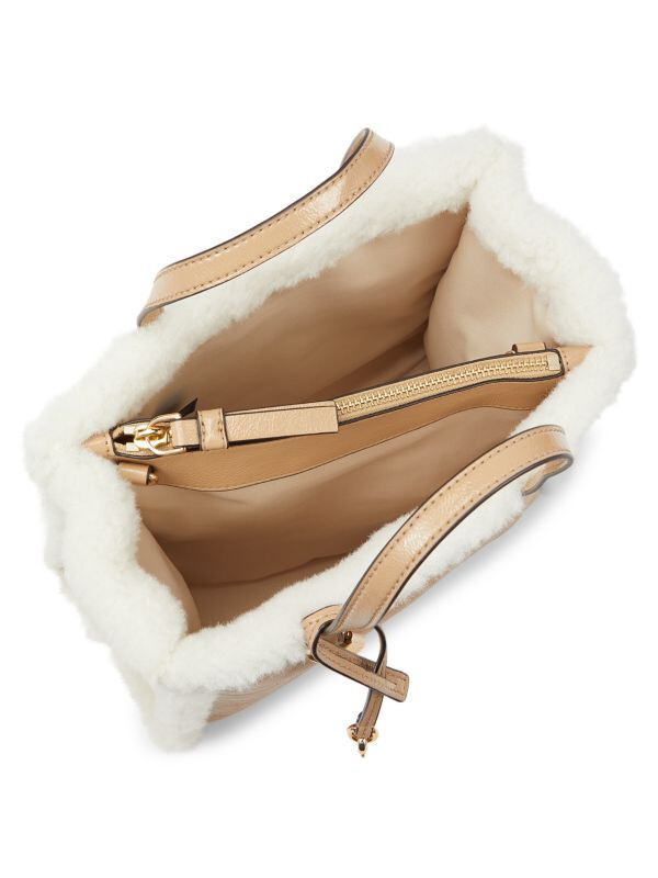 Marc Jacobs Mini Grind Faux Fur Trim Top Handle Bag NWT