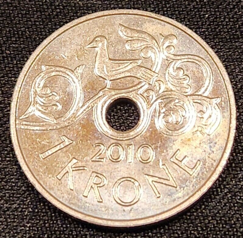 1 Krone Norway Norge 2010 Coin Hylestad Stave Church Ingrid
