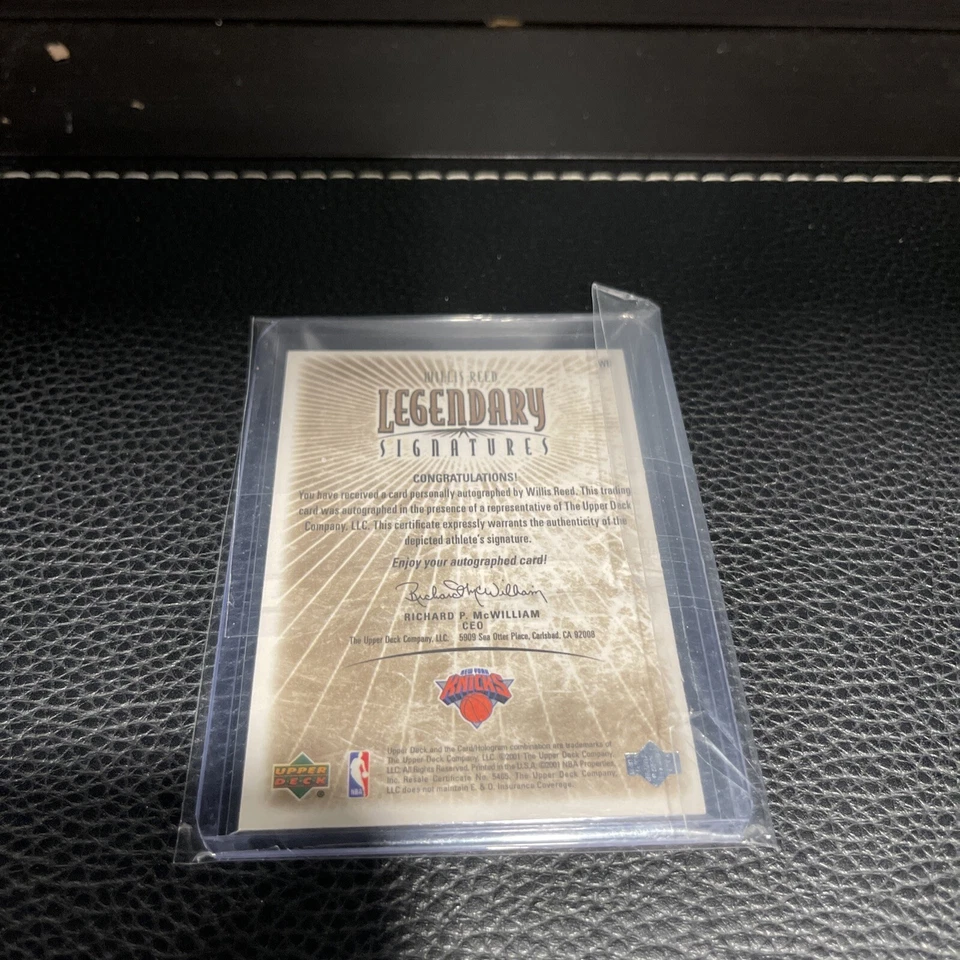 2000-01 Upper Deck Leyendas de la NBA Firmas Legendarias Willis Reed #WR Auto Salón de la fama Foto 2 de 2