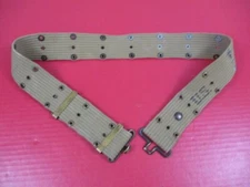 Early WWII US Army M1936 Pistol Utility Web Belt Khaki Color - Dtd 1942 - NICE 3