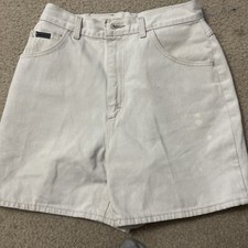 VTG Lee Riveted Jeans Shorts Women's 12p Beige Light