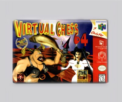VIRTUAL CHESS 64 / N64 - 2''x3'' FRIDGE MAGNET (nintendo game retro box