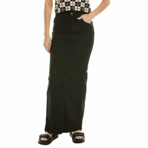 MOTHER womens Denim The Candy Stick Maxi Skirt 28 Black - Picture 1 of 2