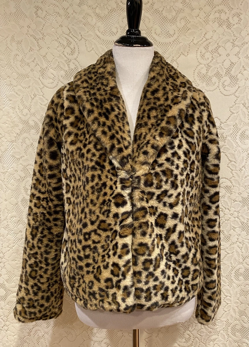 Short faux fur leopard print jacket new arrivals
