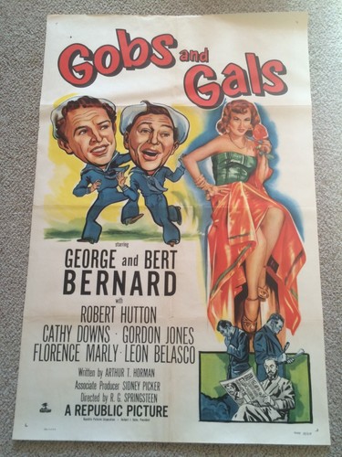 1952~GOBS AND GALS~ORIGINAL MOVIE POSTER~GEORGE & BERT BERNARD~1 SHEET~WOWEE !!!