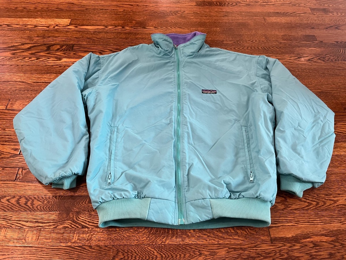 Patagonia Jacket Women 12 (M) Teal 90s Full Zip Bomber Zip Pockets