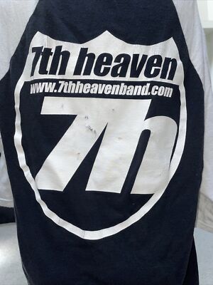 Anvil 7th Heaven Black And White Graphic 1/2 Sleeve T Shirt Size