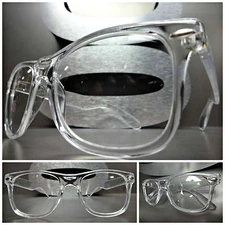 Men's Women VINTAGE RETRO Style Clear Lens EYE GLASSES Transparent Crystal Frame