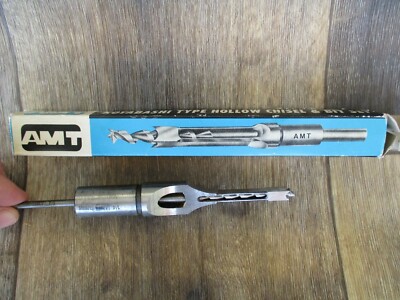 Two Koyabashi-Type Hollow Chisel/Bit Sets, 1/4'', AMT A528 RARE VTG IN BOX