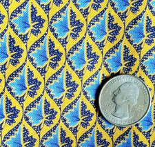 Quilting Cotton Gold/Blue Print 45" W x 25" L Timeless Treasures