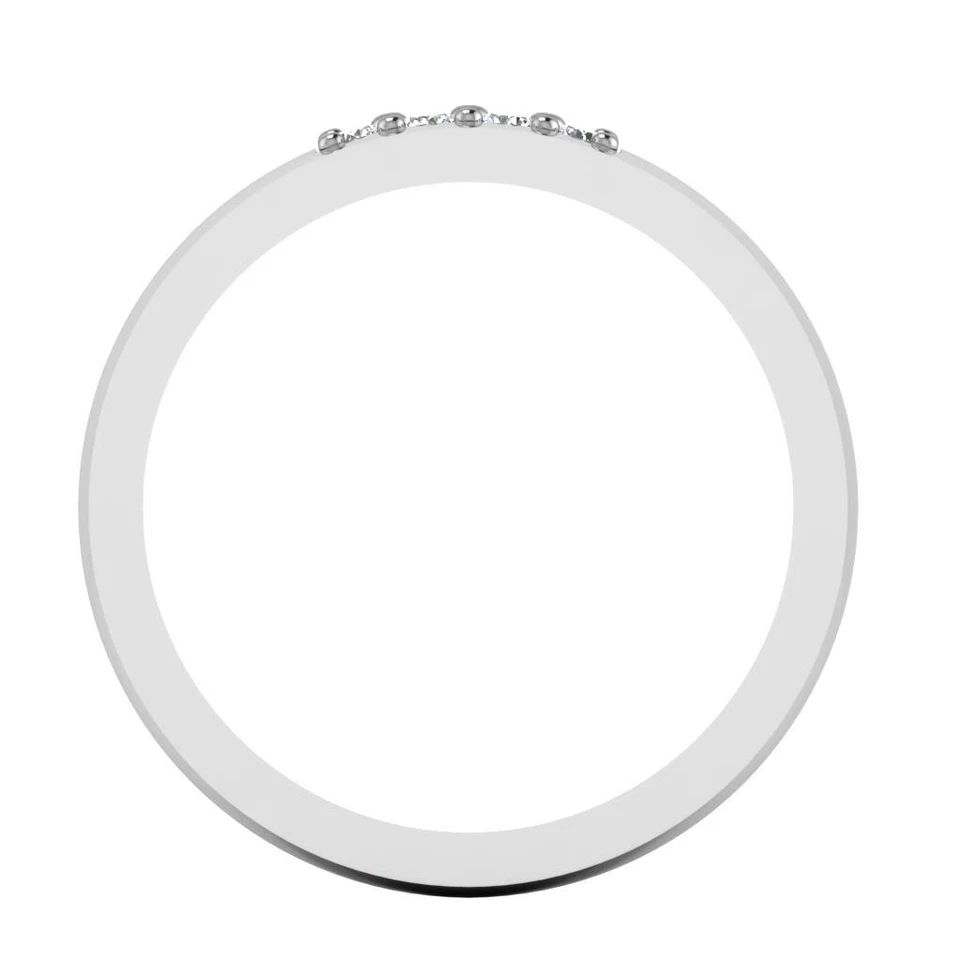 Banda de compromiso de diamantes reales genuinos de corte redondo de 0,28 quilates platino sólido 950 Foto 3 de 4