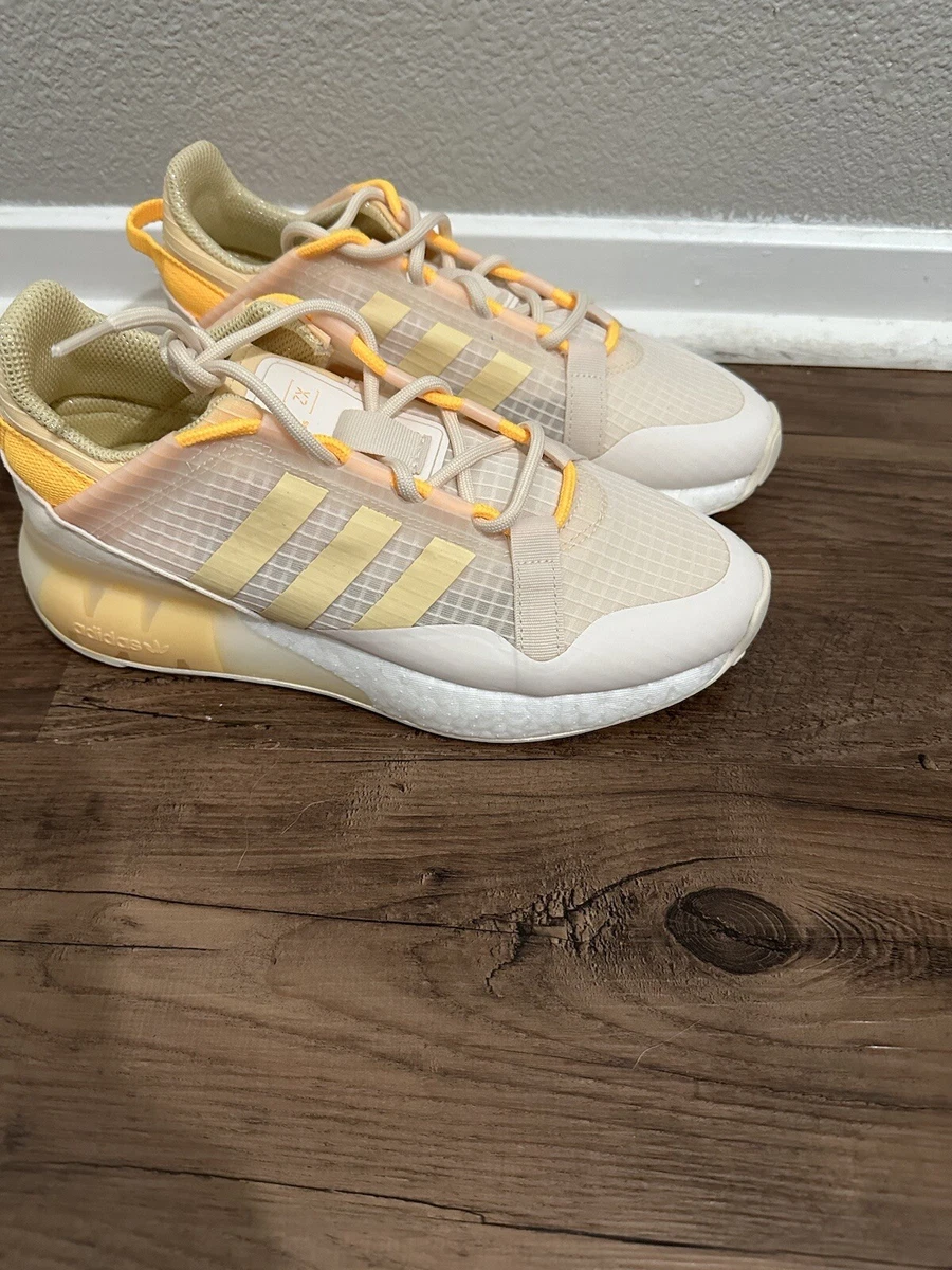 Adidas ZX 2K Boost Pure Wonder White Orange Tint W for sale | eBay