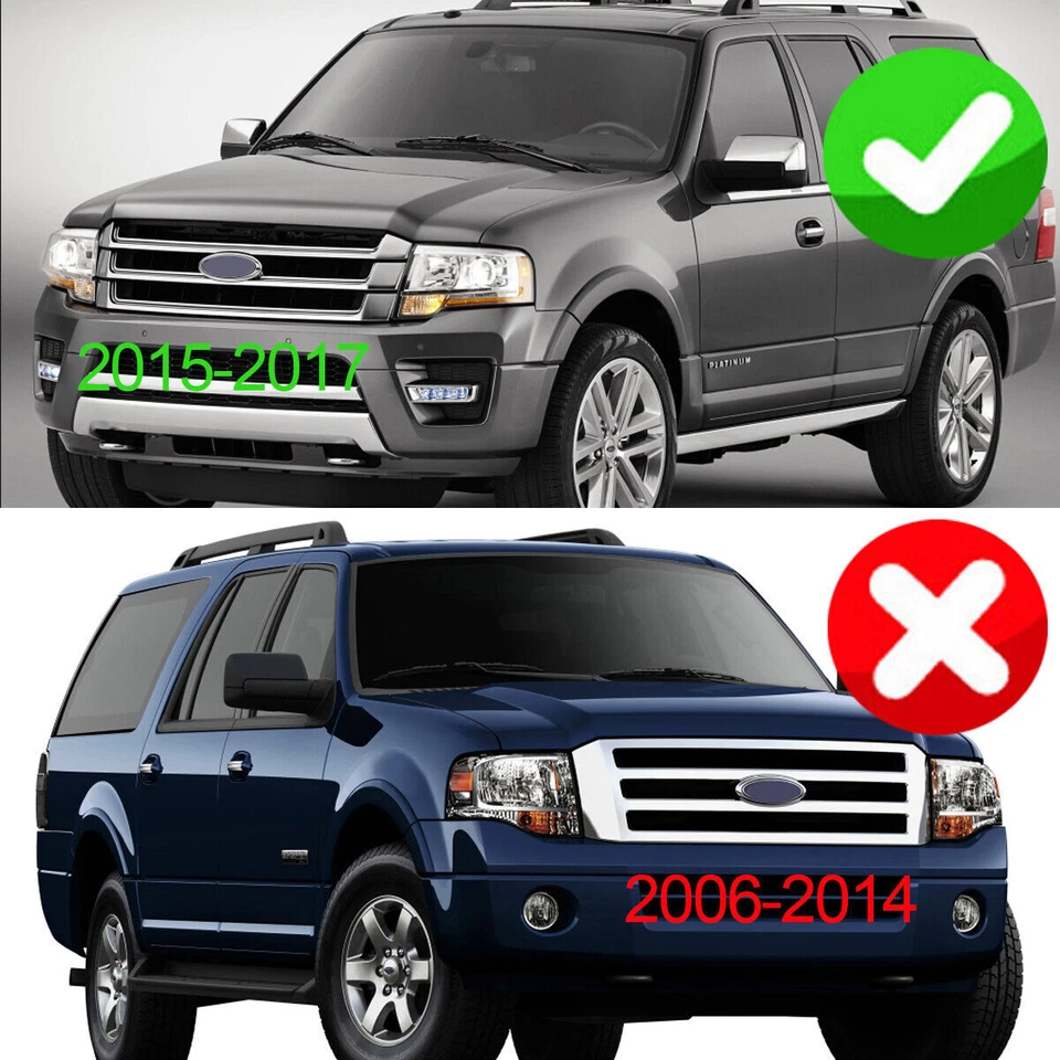 Front Upper Grille Gloss Black Center Bumper Grill For 2015-2017 Ford Expedition Foto 2 de 4