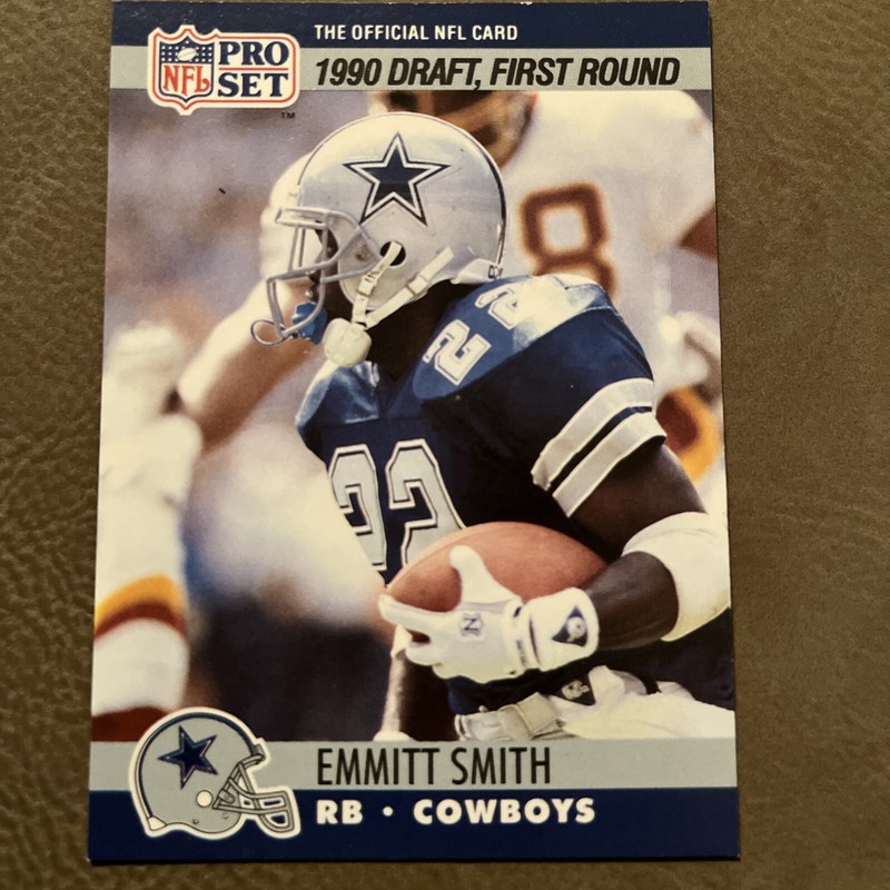EMMITT SMITH (Dallas Cowboys) 1990 PRO SET ROOKIE CARD #685 NFL Football Vintage
