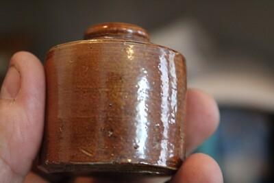 Antique, 2'', Stone Glazed, Penny Ink,  Ink Bottle, Item A-5309