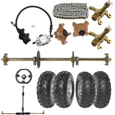 32" Rear Axle Kit 8" Wheels Front Steering Assembly Brake Racing bike Go kart