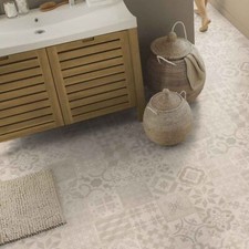 Vinyl Flooring Roll Antique Weathered Grey Patchwork Mosaic Tiles Lino Flooring