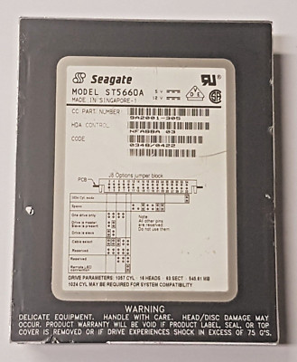 545 MB IDE Vintage Seagate ST5660A P-ATA PN 9A2001-305 4.5K 256KB 3.5'' HDD