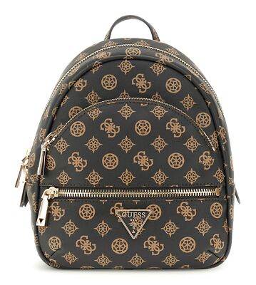 GUESS Manhattan II Backpack Rucksack Freizeitrucksack Mocha Logo dunkelbraun Neu