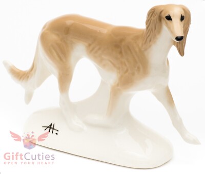 Porcelain Figurine of the Sighthound Saluki dog