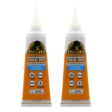 Waterproof Caulk  Seal 100 Silicone Sealant White 2.8oz Squeeze Tube Pack of 2