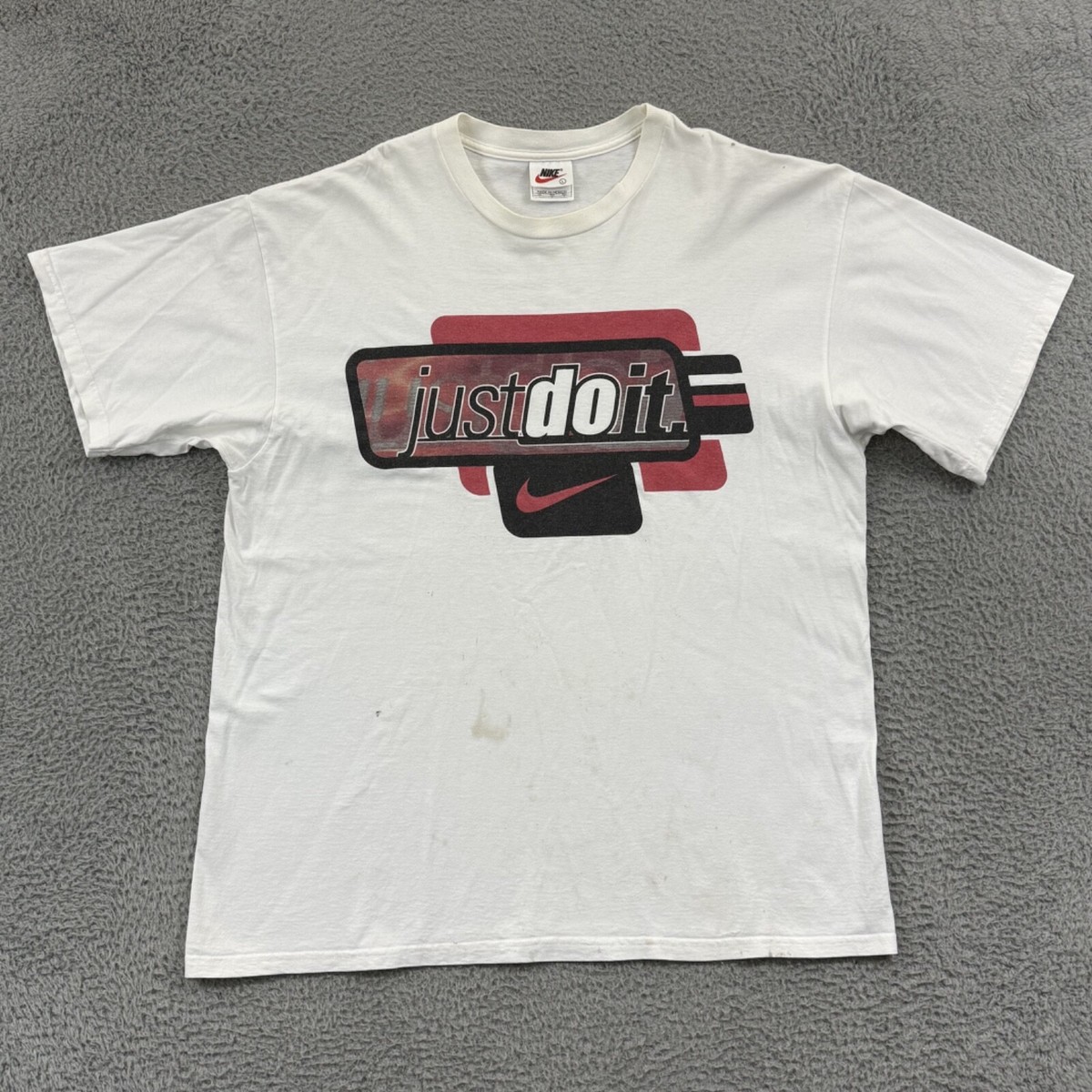 Vintage Nike Shirt Mens XL White 90s Just Do It Swoosh Essential Short  Sleeve