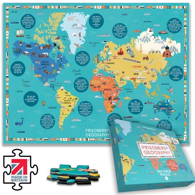 Erkunde den Globus mit den Gefangenen der Geographie 500 Teile Puzzle