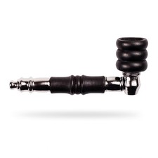 Holzpfeife Metall-Pfeife 10 cm in Schwarz Tabakpfeife Schraubpfeife Smoing Pipe