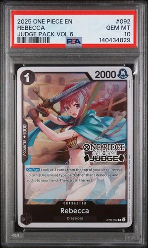 2025 One Piece Rebecca OP04-092 Judge Pack Vol. 6 PSA 10 English